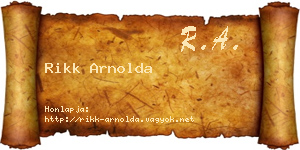 Rikk Arnolda névjegykártya